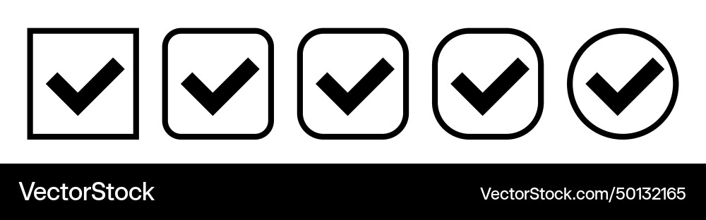 Simple minimalistic line check mark icon Vector Image