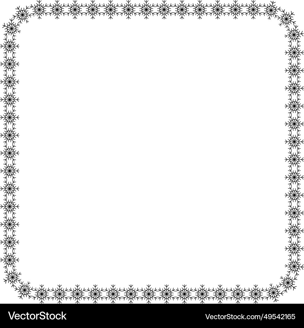Snowflake square frame winter round Snowflake square frame winter round Vector Image