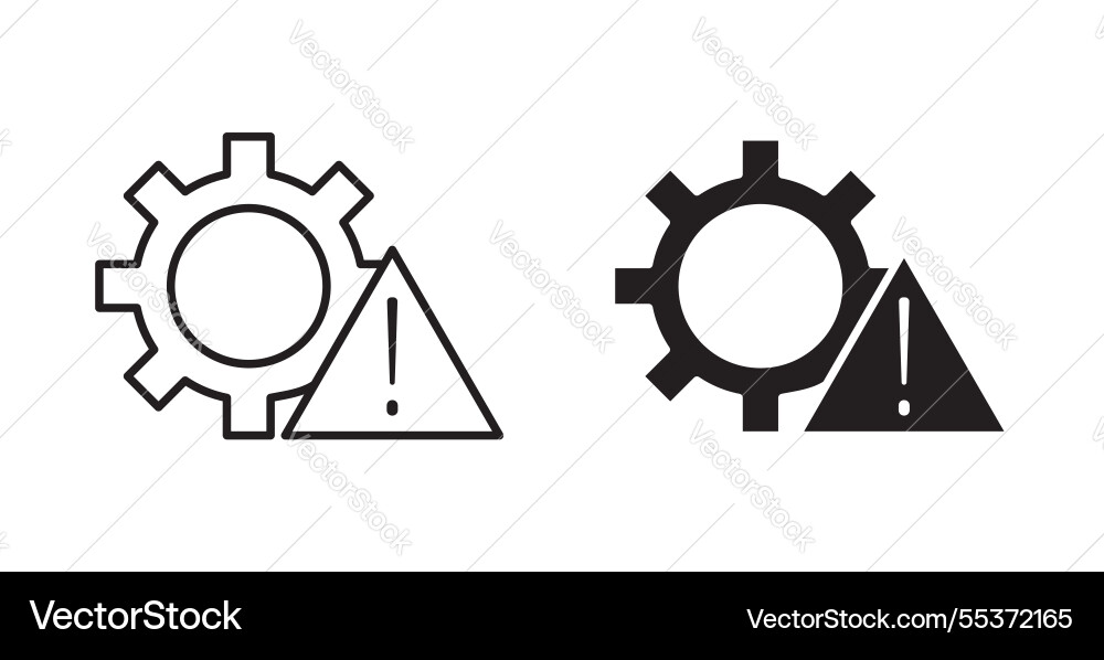 Technical warning icon set in thin line for web Technical warning icon set in thin line for web vector image