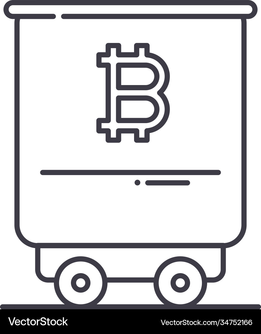 Blockchain process icon linear isolated vector image