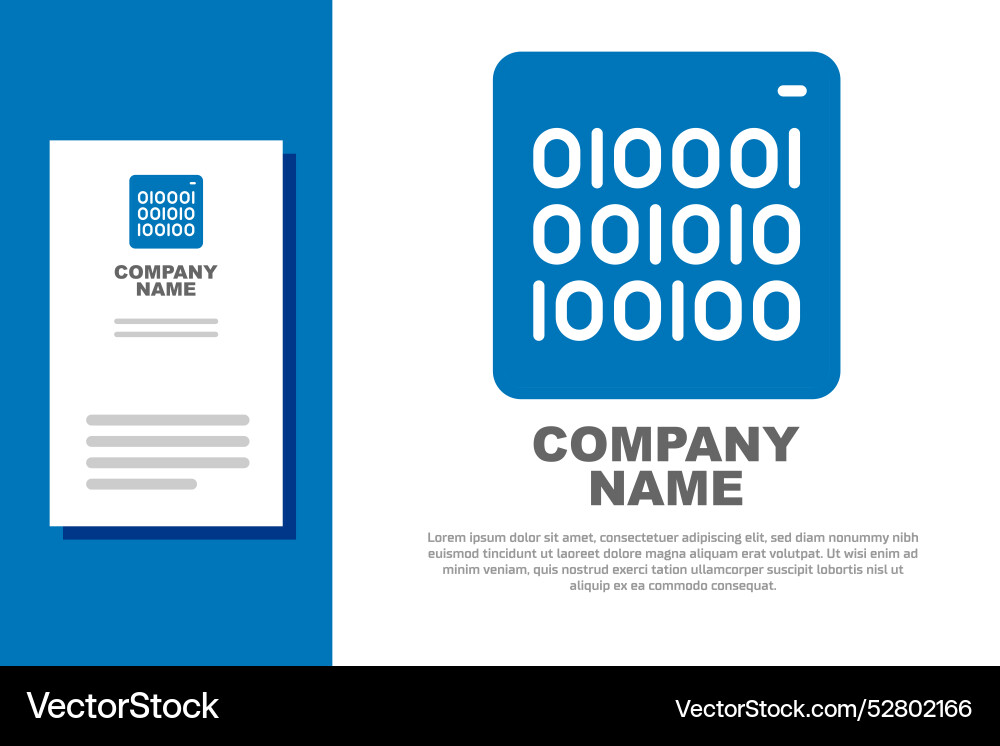 Blue binary code icon isolated on white Blue binary code icon isolated on white vector image