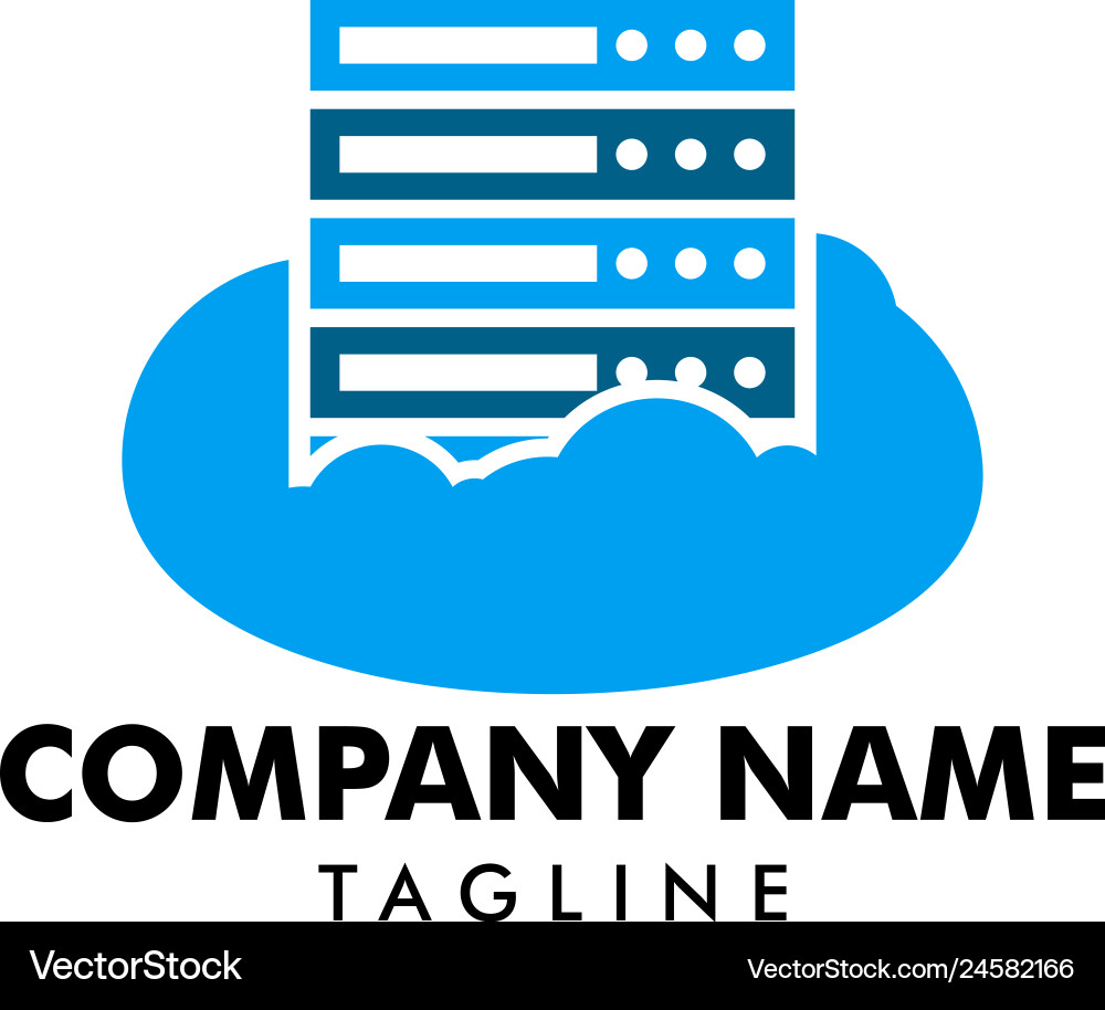 Cloud server computer logo design template Cloud server computer logo design template Vector Image