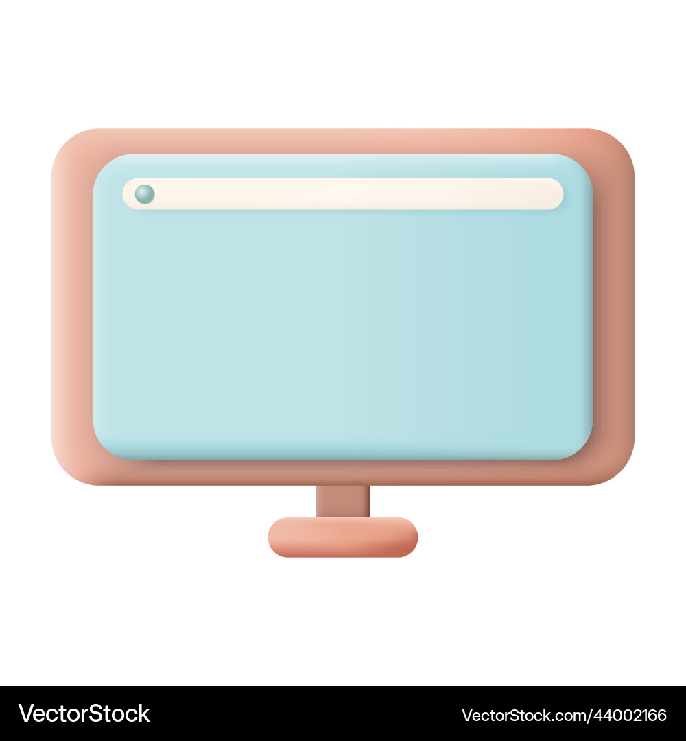 Computer screen 3d icon on white background empty Computer screen 3d icon on white background empty vector image
