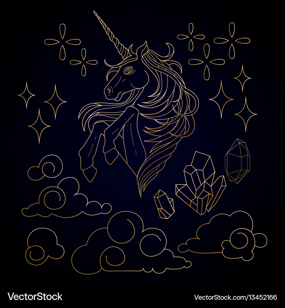 Cute graphic unicorn Cute graphic unicorn vector image