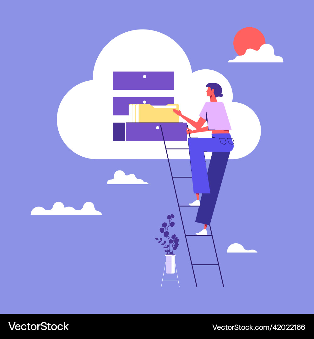 Data storage cloud computing concept Data storage cloud computing concept vector image