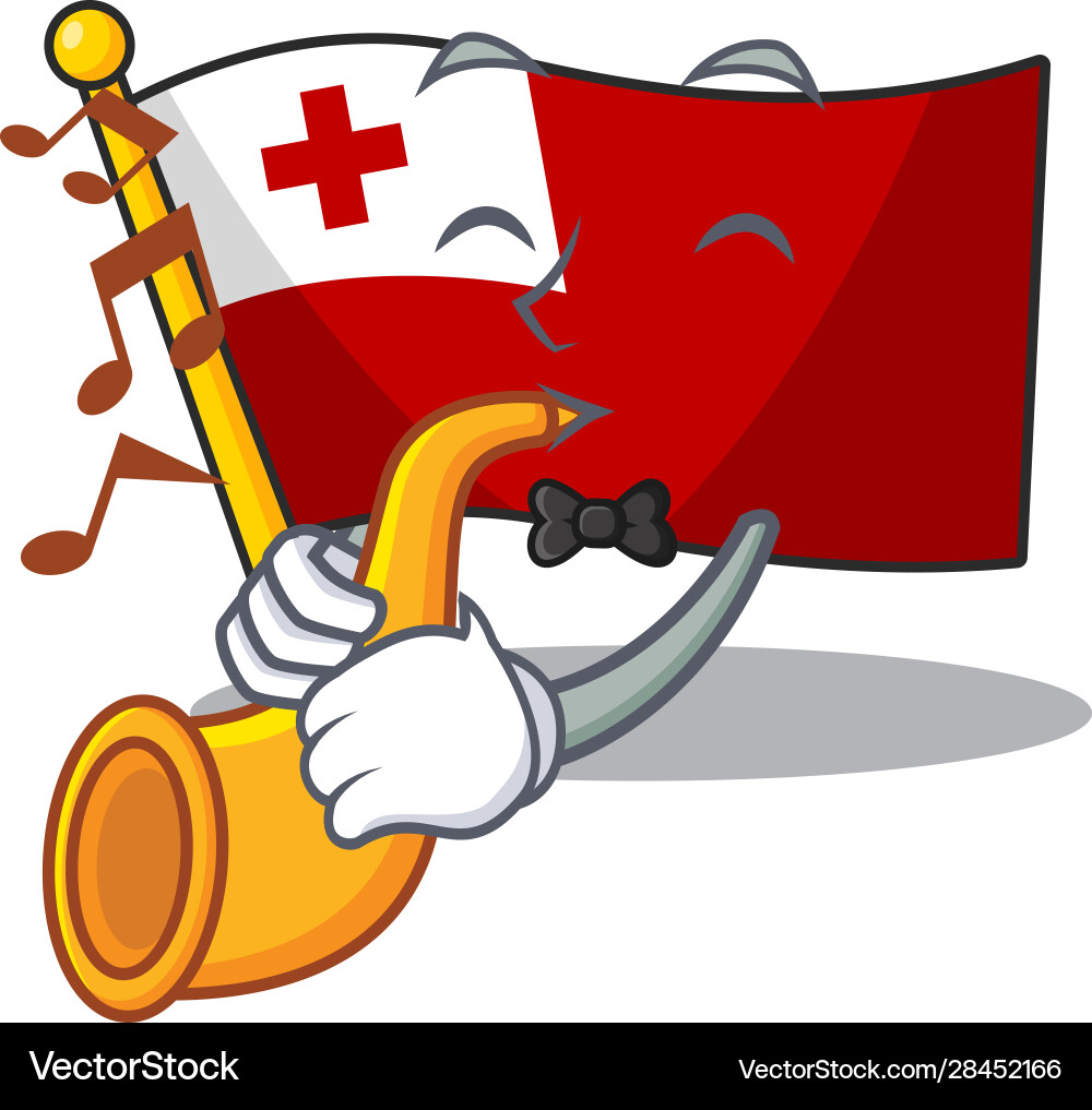 Flag tonga scroll cartoon character design vector image