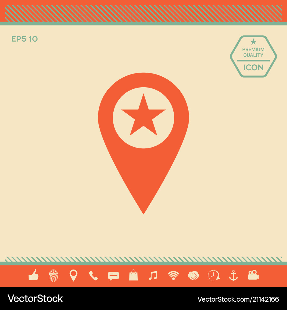 Map pointer with star Map pointer with star vector image
