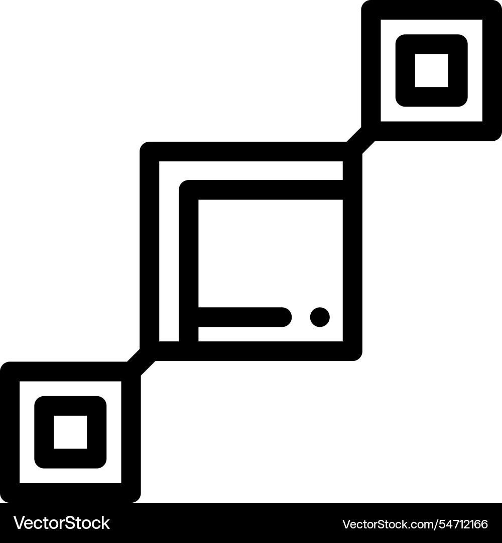 Merge icon thin linear style design isolated Merge icon thin linear style design isolated vector image