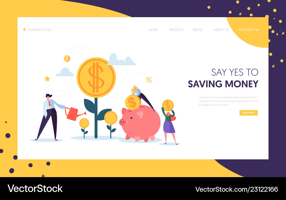 Money profit grow business landing page investment Money profit grow business landing page investment vector image