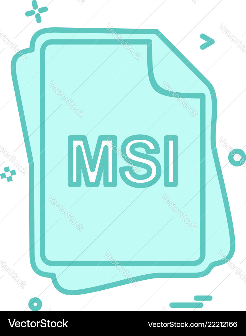 Msi file type icon design vector image