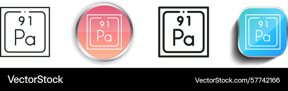 Protactinium icon thin linear regular and button Protactinium icon thin linear regular and button vector image