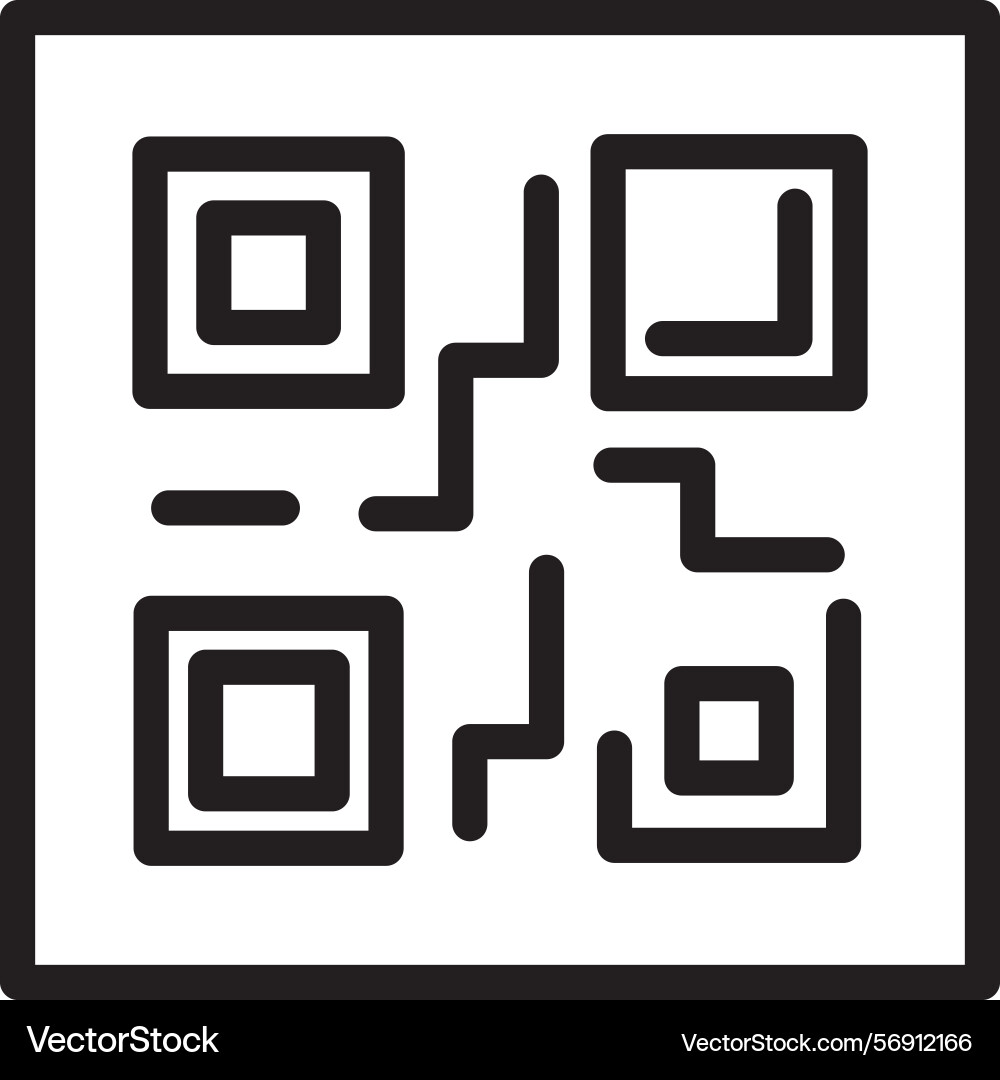 Qr code linear style icon design Vector Image