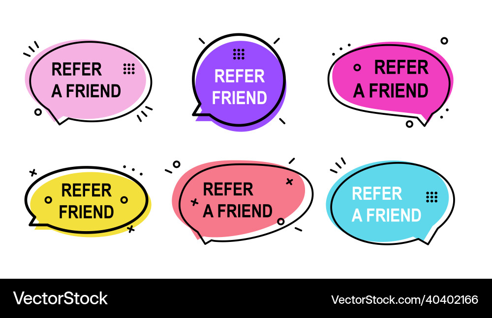 Referral program labels in memphis style Referral program labels in memphis style vector image