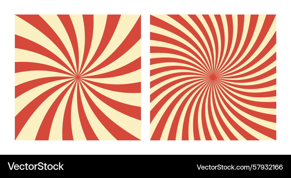 Retro red spiral patterns on beige background Vector Image