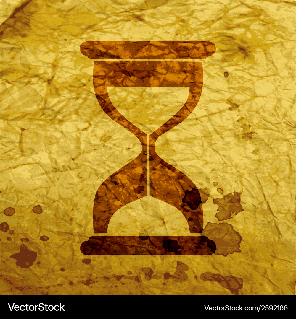 Sand clock glass timer flat modern web button vector image