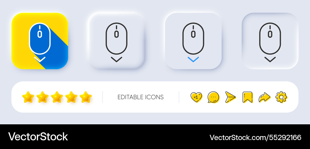 Scroll down mouse line icon scrolling screen sign Scroll down mouse line icon scrolling screen sign Vector Image
