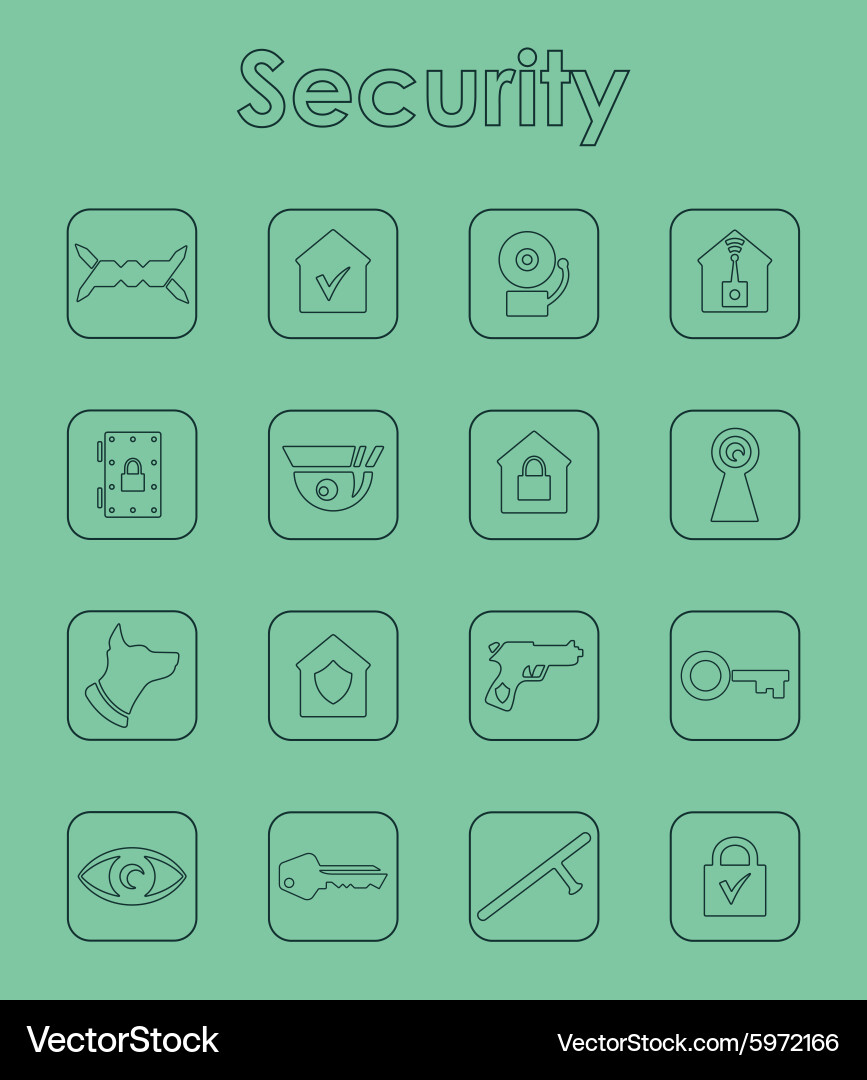 Set of security simple icons vector image