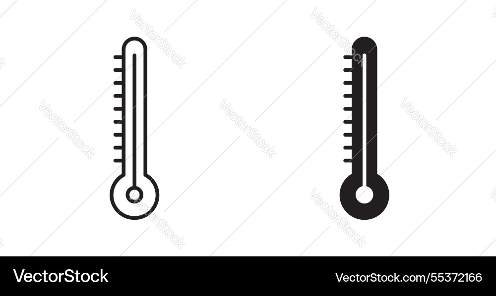 Temperature icon set in thin line for web Vector Image