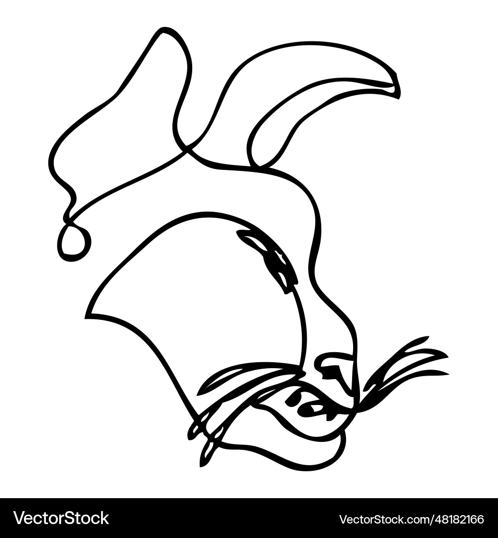 Tiger simple sketch single one or continuous line Vector Image