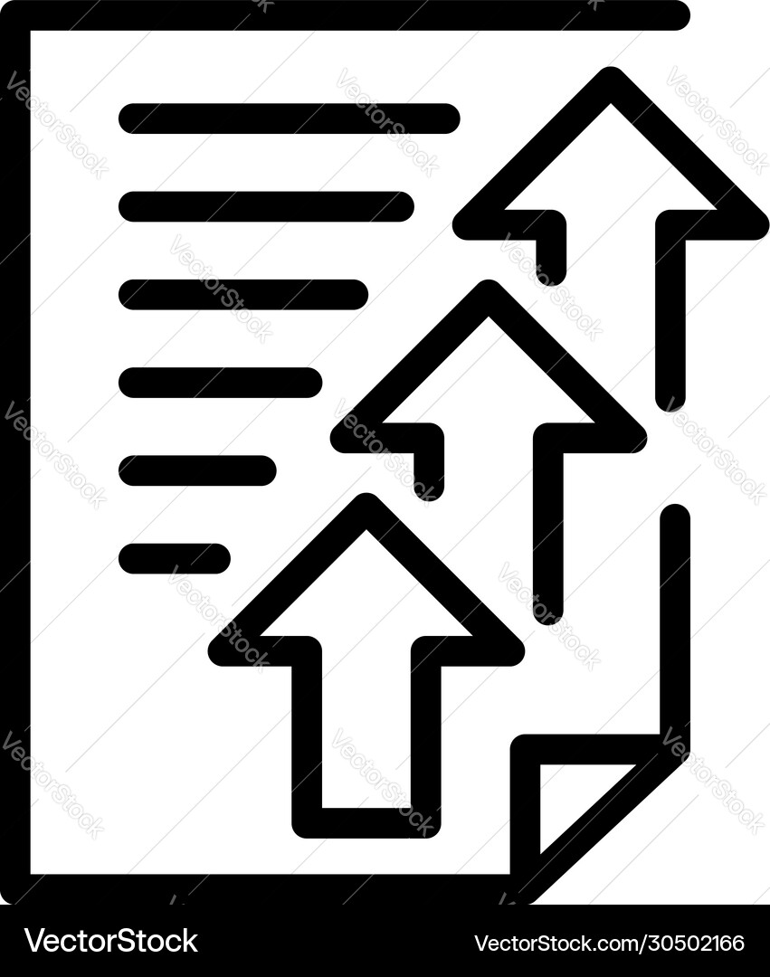 Upload report icon outline style Vector Image