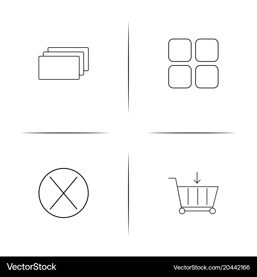 Web and text simple linear icon setsimple outline vector image