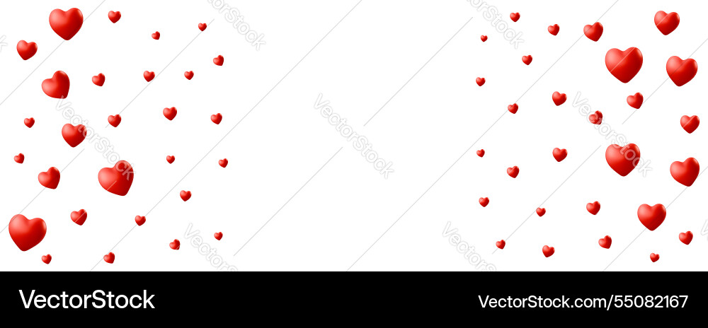 3d realistic red heart pattern on white background Vector Image
