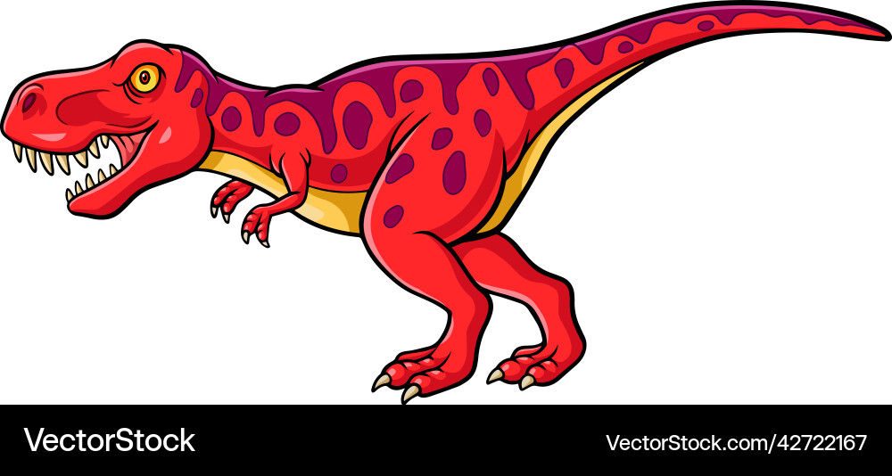 Angry Red Dinosaur Roaring Royalty Free Vector Image