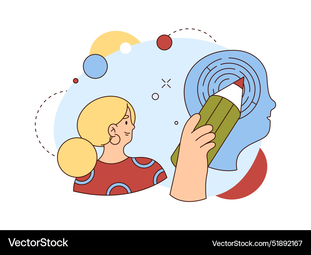 Art therapy mental wellbeing and healthcare Art therapy mental wellbeing and healthcare vector image