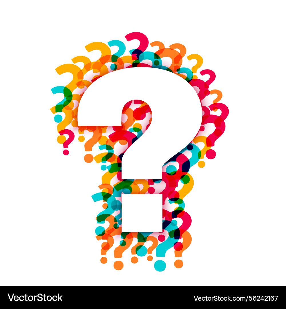 Artistic question mark symbol template for web vector image