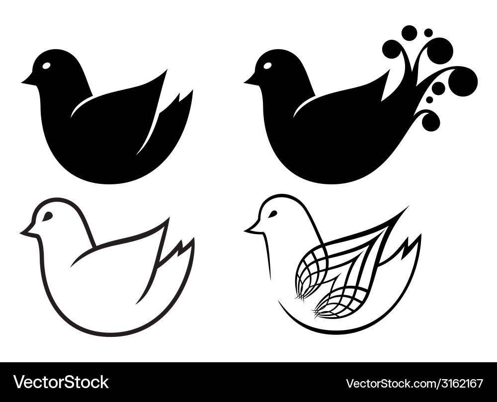 Bird simple resize vector image