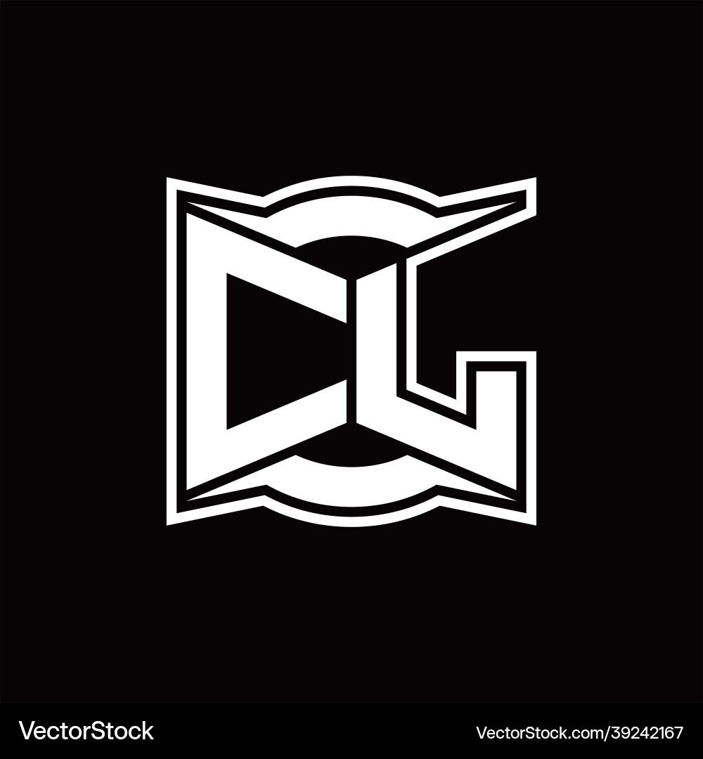 Cl logo monogram with abstract shape design Vector Image