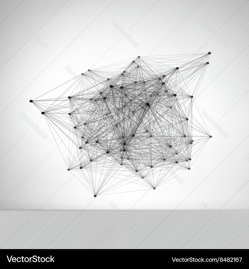 Connection structure wireframe vector image