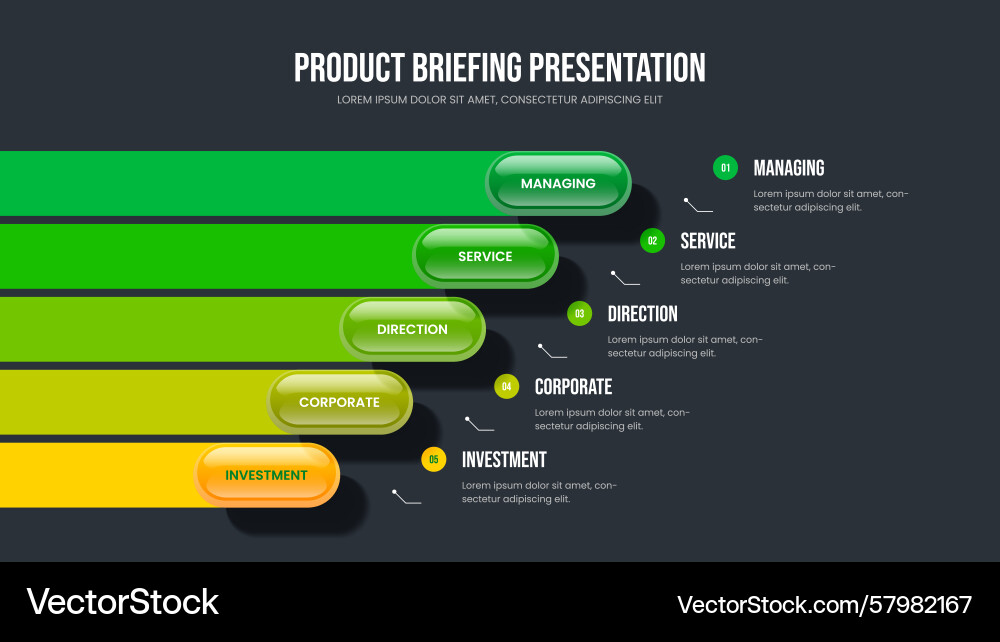 Digital visualization 5 element diagram slideshow Vector Image