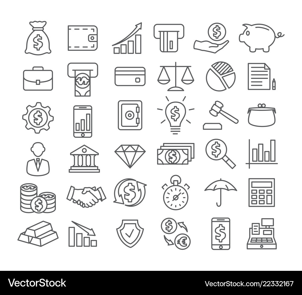 Finance line icons