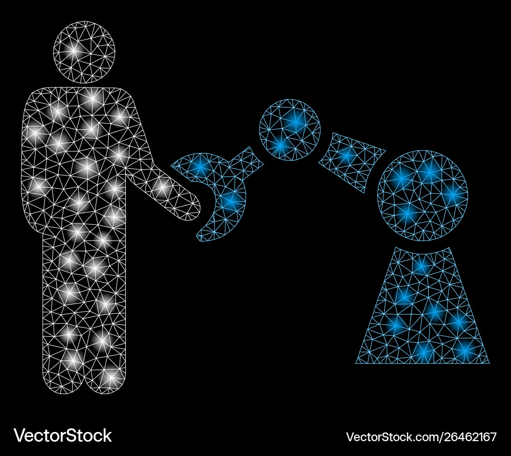 Flare mesh network robotics handshake with Flare mesh network robotics handshake with vector image