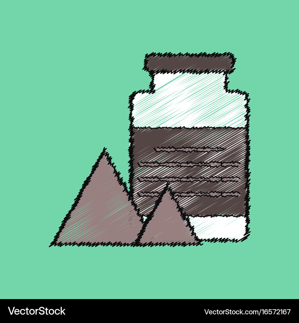 Flat shading style icon jar and pyramids vector image