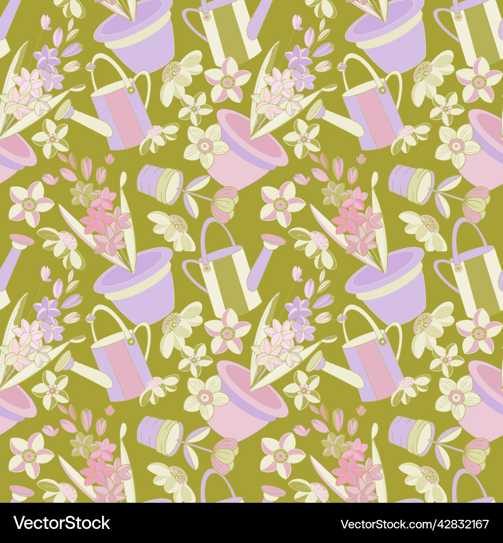 Garden party repeat seamless pattern print Vector Image