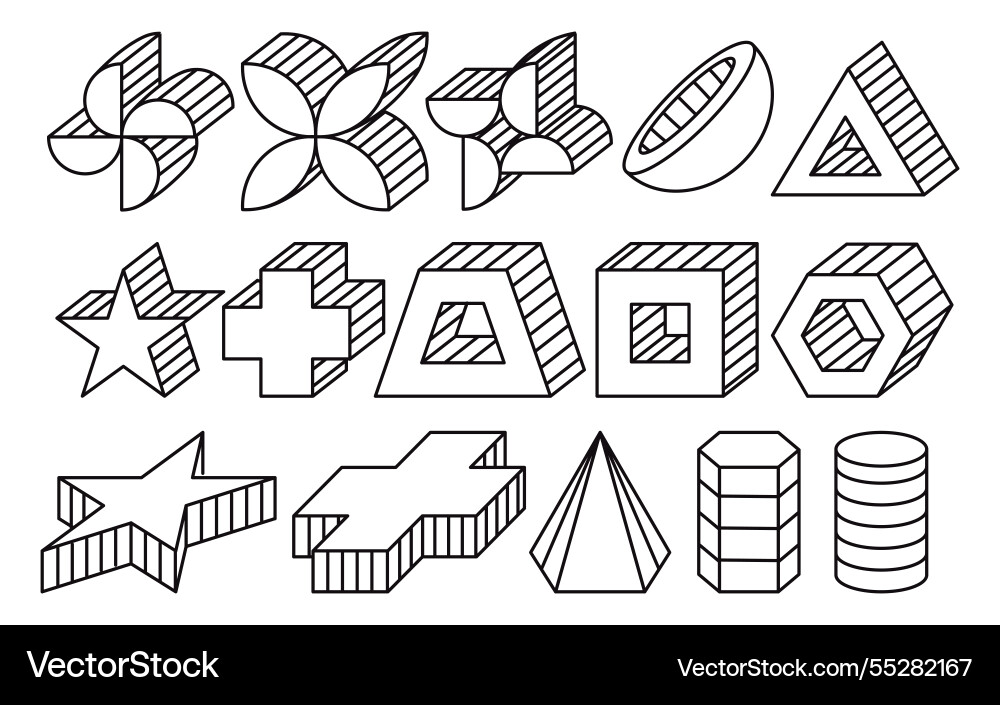 Geometrics shape lines element polygonal trapezoid Geometrics shape lines element polygonal trapezoid vector image