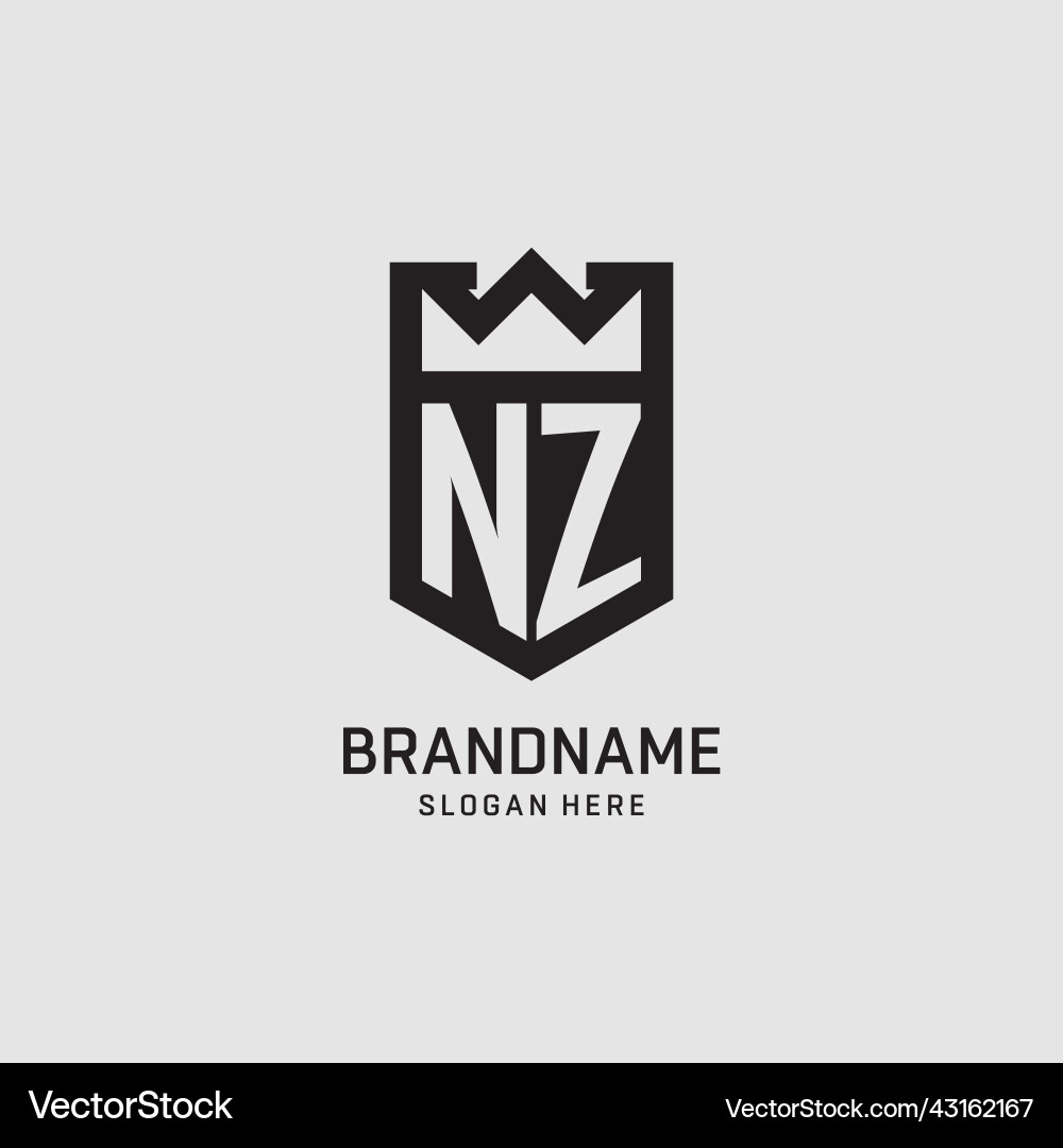 Initial nz logo shield shape creative esport – Royalty-Free Vector |  VectorStock, image size:1000x1080