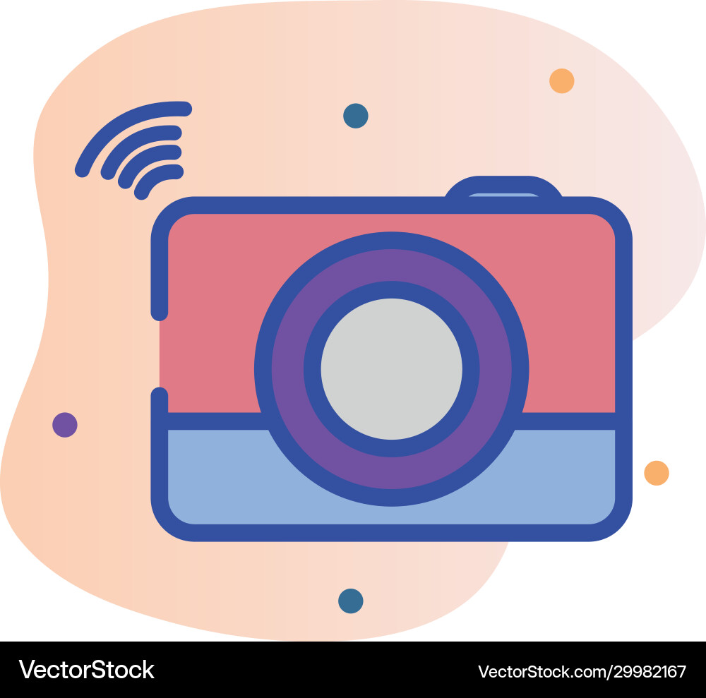 Isolated camera line fill block style icon vector image
