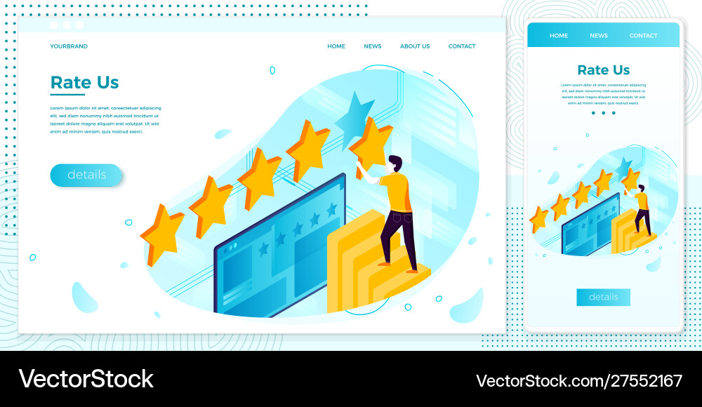 Man with stars rating system Man with stars rating system vector image
