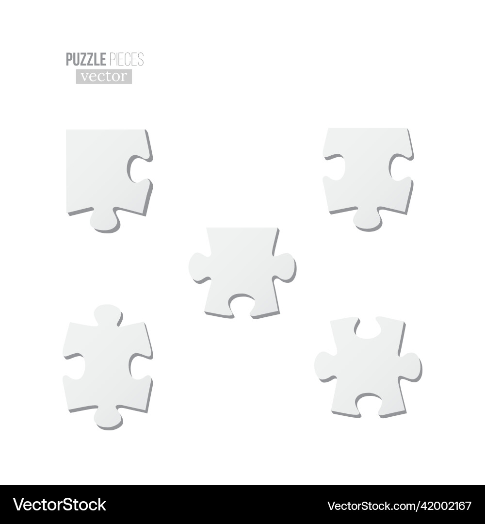 Puzzle pieces set different blank Puzzle pieces set different blank vector image