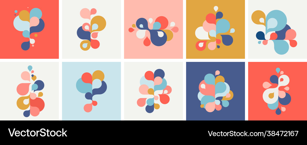 Set abstract modern graphic elements and forms vector image