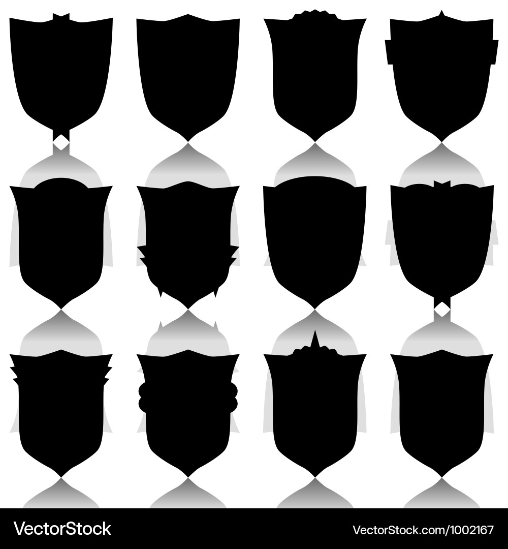 Shield Icon Set Vector Image
