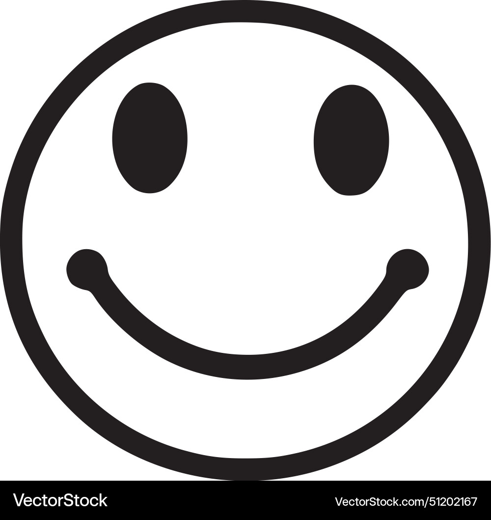 Smiley face - black and white isolated icon Vector Image