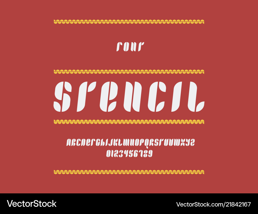 Stencil cursive font alphabet Stencil cursive font alphabet vector image