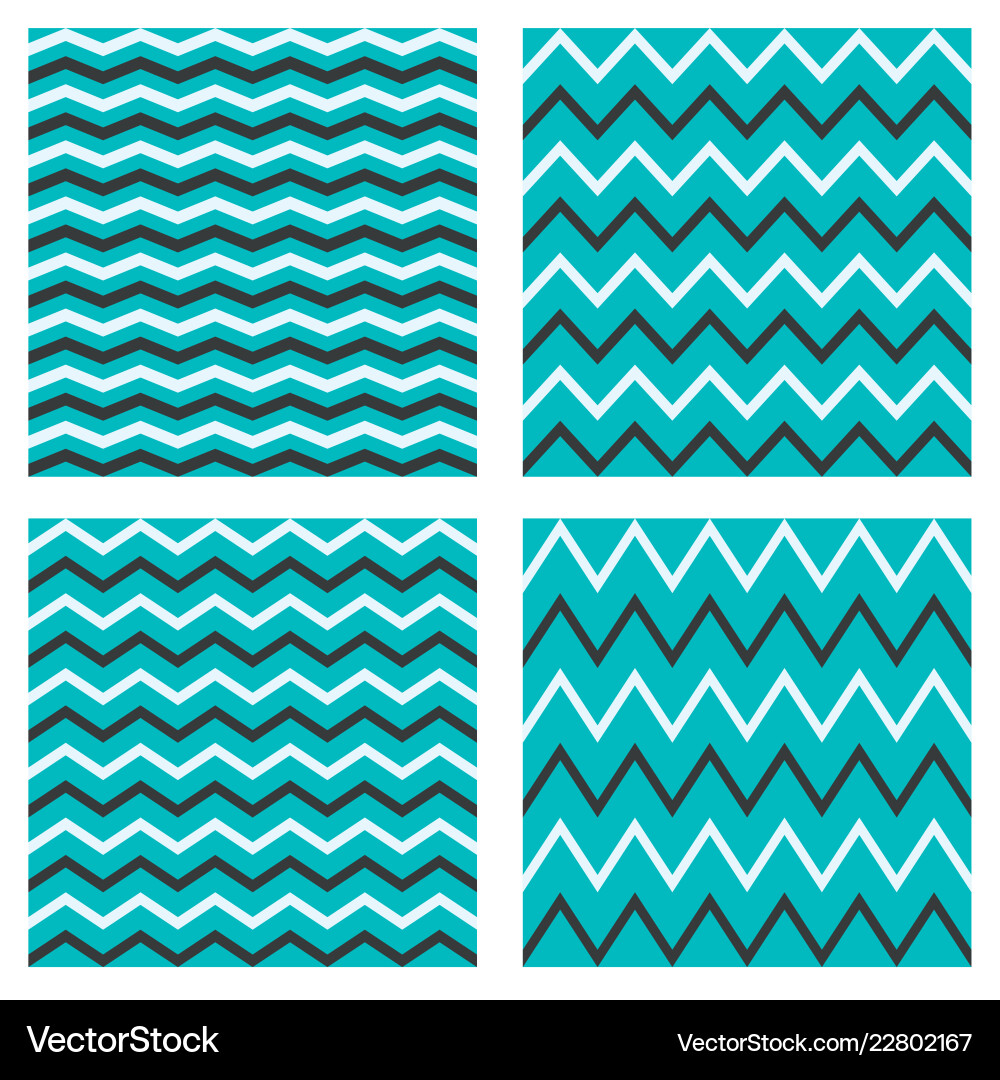 Tile seamless pattern zig zag set Vector Image