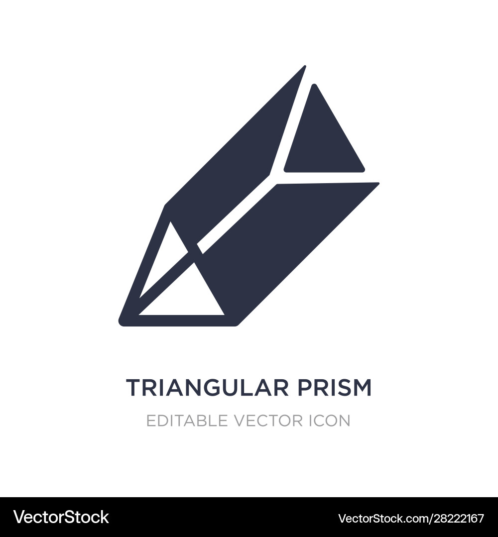 Triangular prism icon on white background simple vector image
