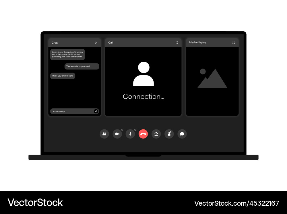 Video call program window ui ux template Video call program window ui ux template vector image