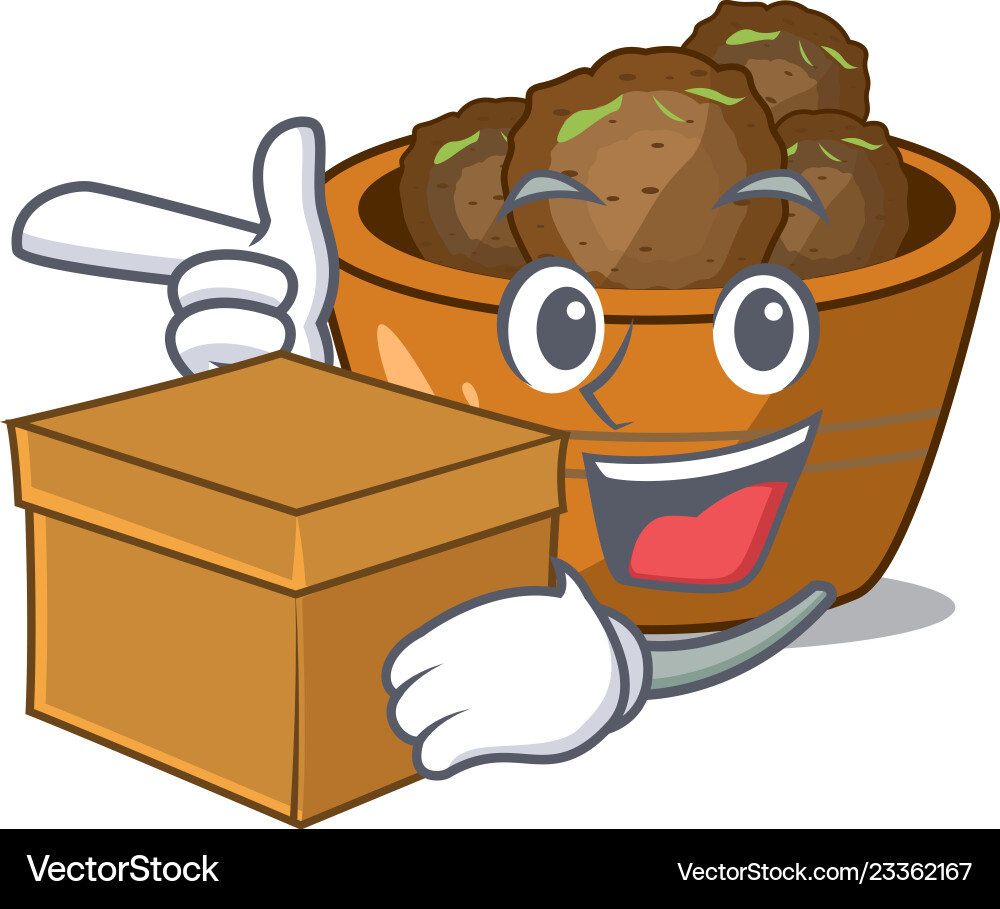 With box gulab jamun on the character table Vector Image